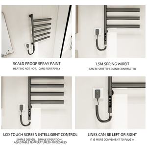 Sèche-serviettes électrique intelligent en acier inoxydable 2025 avec température constante, support rotatif pour serviettes et chauffage pour salles de bain - Product Image 6