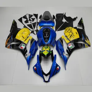 Fairing Honda Cbr600 Rr MOQ Rendah untuk Honda Cbr600 Rr 2009 2012 Hitam Biru Bodywork Panel Injeksi Kit Plastik Abs