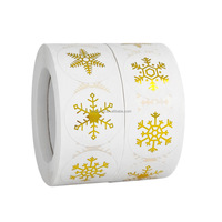 Nouveaux autocollants adhésifs décoratifs ronds de noël transparents pour emballage cadeau bronzant