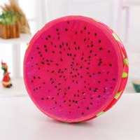 Creatief 3D schattig fruit knuffelkussen simulatie pluche watermeloen kiwi aardbei speelgoed zitkussen schelp tegen een lage prijs