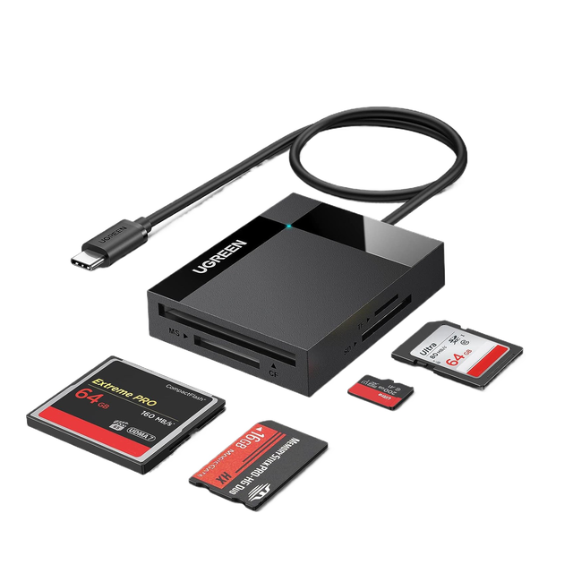 USB C Card 4-in-1 Memory Card Adapter External MS Compact Flash Camera Card