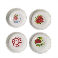 Plateau rond en émail personnalisé avec logo imprimé, classique, fait main, écologique, sûr, durable, compatible lave-vaisselle, pour servir les aliments, assiette à riz