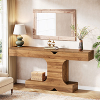 Table console Tribesigns de 63 pouces, longue table de canapé à placer derrière le canapé, table d'entrée en bois pour couloir, entrée, meubles de salon