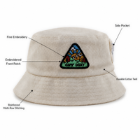 Topi Bucket Kasual Bordir Custom Dewasa Grosir Katun Topi Matahari Camping Unisex Outdoor Memancing Bepergian Saku Resleting