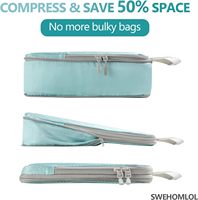 Cubes de compression pour bagages, lot de 4, extensibles, en nylon léger, organisateur de voyage pour bagage à main, coutures renforcées, anti-éclatement
