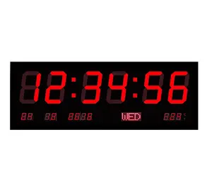 huge size LED wall mounted digital calendar clock with day and temperature