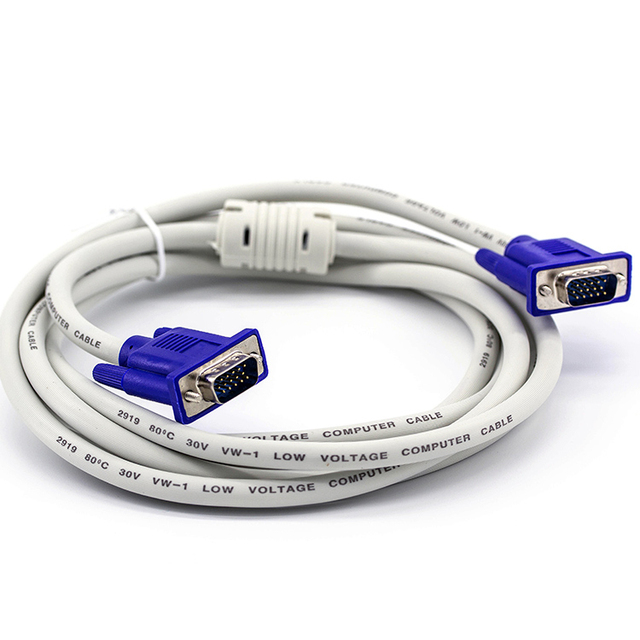 Wholesale 1.5M VGA Cable 3+4 White 15pin Male to Male Computer Cable