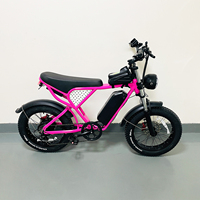 Bicicleta Eléctrica Rosa, Fatbike, Moped Eléctrico, Bicicleta de Montaña Eléctrica con Batería de Litio, Bicicleta Eléctrica Híbrida para Chicas y Mujeres