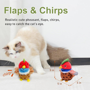 <span class=keywords><strong>Prezzo</strong></span> di fabbrica animali di peluche simpatici giocattoli di simulazione di peluche per uccelli con ali svolazzanti attivate con tocco passero esercizio interattivo giocattolo per gatti - Product Image 3