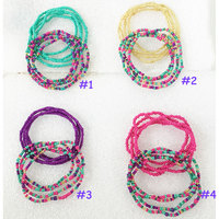 Lot de 2 Perles de Taille Africaines Sexy en Verre pour Femme, Chaîne de Ventre pour Perte de Poids, Bijoux Corporels avec Cordon Élastique 80CM, Vente en Gros
