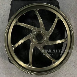 Roues de moto forgées sur mesure XINLAI en or champagne à rayons ouverts, 17 pouces, jantes de moto forgées sur mesure pour Ducati Hypermotard - Product Image 3
