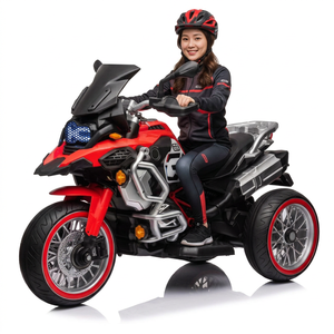 Oversized Dual Drive Double-seat Children 145cm 12V Electric Motorcycle <b>Off</b>-<b>Road</b> Boys Girls Charging Toy <b>Car</b> Stroller Tricycle - Product Image 1