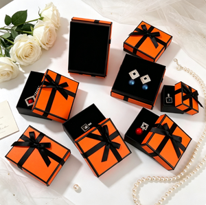 Multi-Color Rigid Jewelry <b>Box</b> Satin Bow Decor Luxury Paper Storage <b>Box</b> for Ring <b>Earring</b> Necklace Trinket Holiday Present - Product Image 6