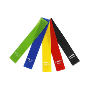 요가 운동을 위한 TPE 탄성 운동 밴드 저항 루프 스트레치 밴드 5 개 세트 5lbs-40lbs 강도 친환경 - Product Image 6