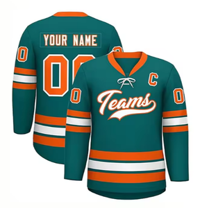 Custom Sublimatie En Borduurwerk Logo Hockey Sport Shirt Uniform Hockey Sport Shirt Custom Ijshockey Sport Shirt - Product Image 3