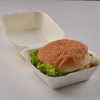 Carton jetable de qualité alimentaire pour hamburger, emballage à emporter, boîte de hamburger à clapet en papier kraft avec logo imprimé