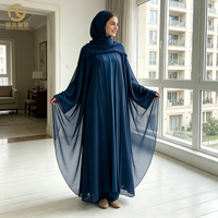 dames mode intérieur ouvert 2 pièces ensemble à manches longues dubaï turquie Ramadan abaya musulman longue robe pour les femmes
