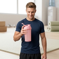 700ml verres en plastique sans BPA Logo personnalisé Sport Fitness protéine Shaker bouteille d'eau tasse avec couvercle pour l'entraînement