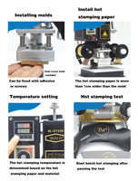 Machine manuelle de gaufrage et de marquage à chaud numérique pour logos en cuir, pour portefeuilles, sacs, chaussures, ceintures