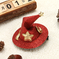 Vente en gros de décorations d'Halloween pince à cheveux pour chapeau de magicien mignon cadeaux de pince à cheveux personnalisés pour enfants accessoires de cheveux d'Halloween