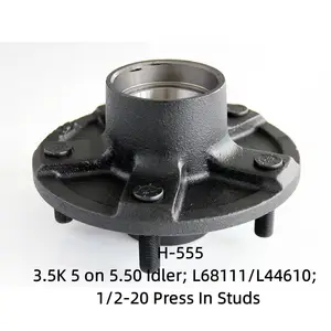 Trailer Parts 5 Hole 5.5 -inch Indexing Circle Trailer Axle Leaf Spring Axle 3500 Lbs Trailer Wheel Hub