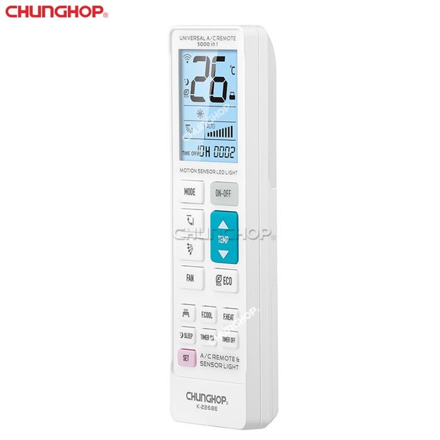 Customizable Universal AC Remote Control-Fixed Code Plastic Design with Digital LED Display & Timer Function