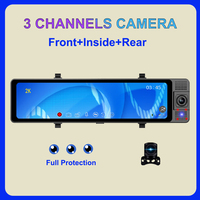 AOEDI AD893 Moniteur de voiture Dashcam FHD 1080P 2K DVR de voiture Caméra de rétroviseur à 3 canaux Caméra de tableau de bord à miroir à 360 degrés