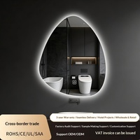 Miroir de salle de bain de style français avec verres LED éclairés, design en forme de goutte d'eau pour la décoration de la salle de bain