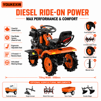 Motoculteur diesel 15 CV à 4 roues, tracteur autoporté, motoculteur à conducteur marchant, version améliorée pour le travail du sol en ferme et jardin