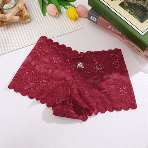 Braguitas <span class=keywords><strong>de</strong></span> <span class=keywords><strong>Encaje</strong></span> Elegantes y Sensuales para Mujer, Paquete <span class=keywords><strong>de</strong></span> 2, Transpirables para la Elegancia Diaria, Sin Costuras Rojas/Negras, Talla XX-Large - Product Image 1