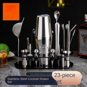 Set Shaker per Cocktail in Acciaio Inox, Strumenti per Miscelazione <span class=keywords><strong>Bar</strong></span> con Base in Acrilico, Kit Completo per Vendite Transfrontaliere - Product Image 1