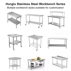 Thương Mại Nhà Bếp 316 304 201 Tùy Chỉnh Kích Thước Thép Không Gỉ Thực Phẩm Prep Bàn Làm Việc Với Dưới Kệ - Product Image 4