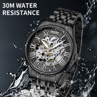 Montre mécanique pour homme Mark Fairwhale, entièrement squelettée, automatique, à remontage automatique, en acier inoxydable, étanche, lumineuse, FW-6054
