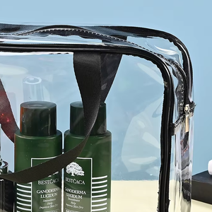 Bolsa de PVC para Cosméticos YUEHE Premium, Diseño <span class=keywords><strong>Transparente</strong></span> con Cierre de Cremallera, Material Duradero, Logotipo Personalizado, Gran Capacidad - Product Image 3