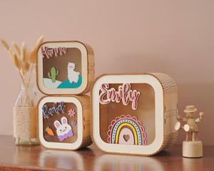 Montessori Room Nursery Decor Baby Coin Bank Caja de <span class=keywords><strong>efectivo</strong></span> de madera Cartoon Baby Money Box Regalo Para Hija - Product Image 4