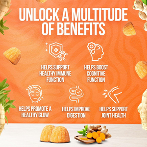 Gomitas de Cúrcuma, Curcumina y Jengibre de Marca Privada OEM ODM, Antioxidantes, Refuerzo Inmunológico, Piel Saludable, Movilidad, 2 por Día, 60 Unidades para Adultos - Product Image 3