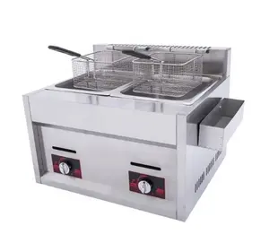 Best Selling Large Capacity Gas Fired Double Cylinder Fryer Potato Chips Fried Chicken Fryer Machine