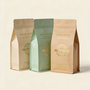 Sachet Doypack Kraft thermoscellable à soufflet latéral - Emballage biodégradable pour céréales, flocons d'avoine et <span class=keywords><strong>granola</strong></span> - Product Image 1