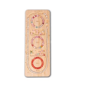 Bamboo Wood <strong>Bead</strong> Tray Portable Solid Wood Jewelry Making Tool Beading <strong>Board</strong> for Bracelet Necklace Stringing - Product Image 1