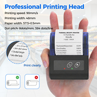 Impresora Térmica de Recibos sin Tinta de 58 mm, Mini Inalámbrica con Batería Extraíble, Personalizable para Ropa, Farmacias y Cafeterías