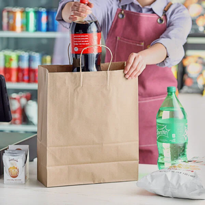 Custom Printed Recycled White Brown Craft Kraft Paper Food Takeaway Bag With Twisted Handle <strong>Bolsa</strong> De Papel - Product Image 5