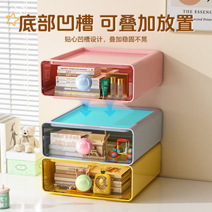 Desktop Drawer Storage <b>Box</b> Yellow Rectangle Office Organizer Large Capacity With Handle Standing Type - Product Image 3