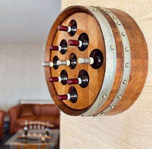 Estante <span class=keywords><strong>de</strong></span> <span class=keywords><strong>vino</strong></span> <span class=keywords><strong>de</strong></span> extremo <span class=keywords><strong>de</strong></span> barril <span class=keywords><strong>de</strong></span> madera Vintage personalizado soporte <span class=keywords><strong>de</strong></span> exhibición <span class=keywords><strong>de</strong></span> pared y piso apilable <span class=keywords><strong>con</strong></span> <span class=keywords><strong>bricolaje</strong></span> - Product Image 2