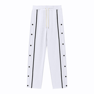 <span class=keywords><strong>Pantaloni</strong></span> Casual da Uomo a Gamba Dritta <span class=keywords><strong>con</strong></span> Strisce <span class=keywords><strong>Laterali</strong></span> e Bottoni a Pressione, <span class=keywords><strong>Pantaloni</strong></span> Larghi Streetwear <span class=keywords><strong>con</strong></span> Spacco sull'Orlo - Product Image 1