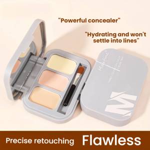 Palette de correcteur liquide tricolore pour le maquillage, couvrant les taches, les marques d'acné, les cernes, modifiant les sillons lacrymaux, les plis nasogéniens, unisexe - Product Image 1