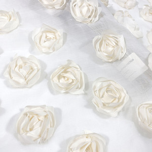 <strong>Wholesale</strong> Multi Color 3D <strong>Soft</strong> Chiffon Flower Embroidery Rosette <strong>Lace</strong> <strong>Fabric</strong> for Wedding Deco Table Overlay - Product Image 5