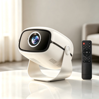 Mini projecteur intelligent Android avec support rotatif à 180°, commande vocale IA, processeur quadricœur, résolution maximale 1080P, décodage WiFi BT, portable