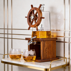 Bouteille en verre transparente pour whisky pour homme, de haute qualité, personnalisée, <span class=keywords><strong>avec</strong></span> bouchon carré, pour cadeaux, cocktails et soirées - Product Image 1