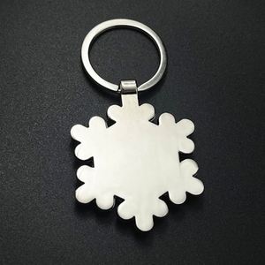 <b>Custom</b> Christmas Beech Wood Wholesale Wooden Wood Eco-Friendly Metal Key Chains Snowflake Shape Key Rings <b>Keychain</b> - Product Image 6