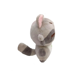 Porte-clés personnalisé en peluche Grumpy Raccoon, mini jouet en peluche doux et mignon avec broderie cerise - Product Image 2